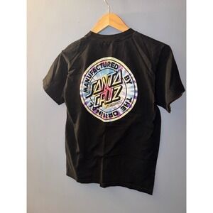 Santa Cruz Skateboards Black Tie Dye Logo T Shirt Size S